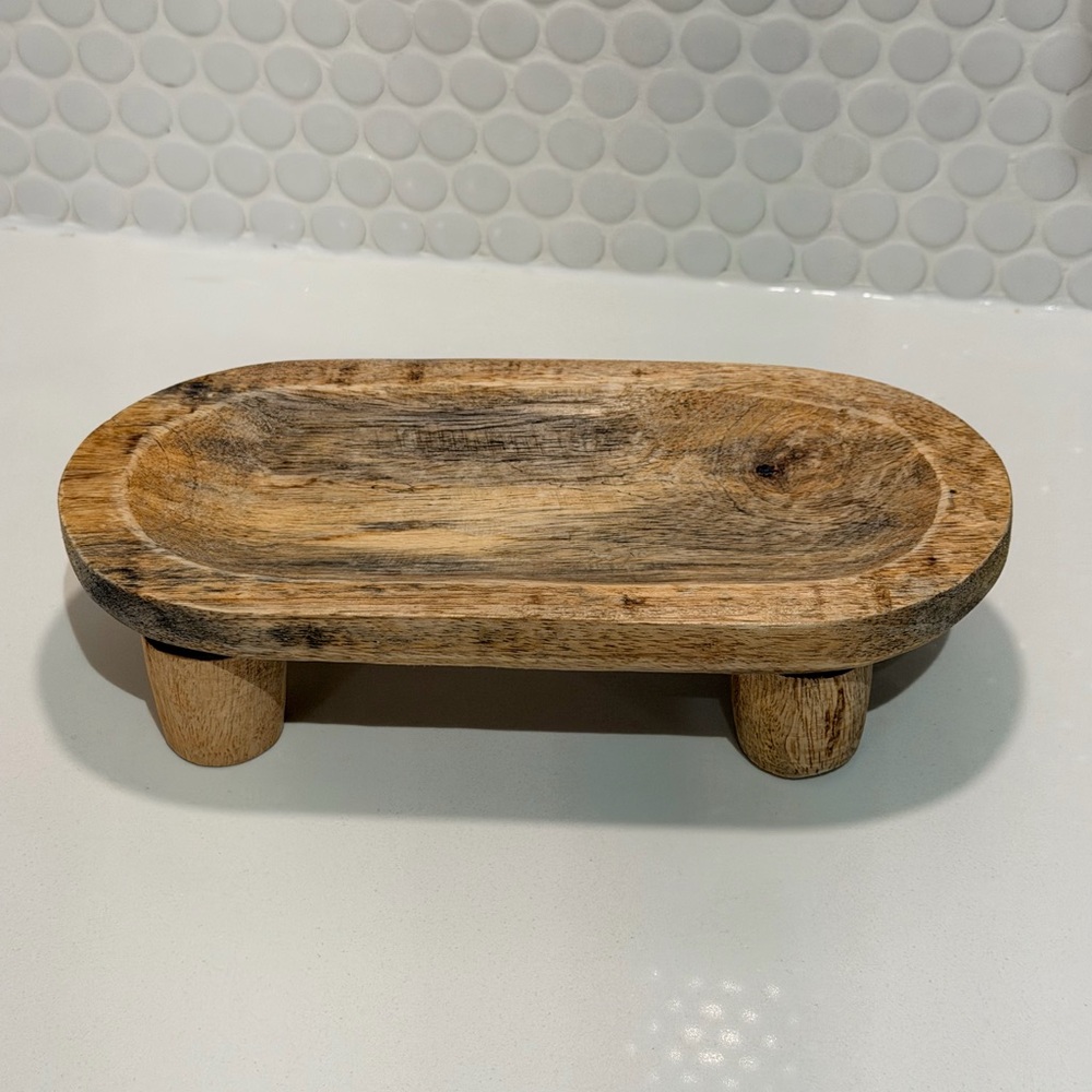 Wood Footed Tray